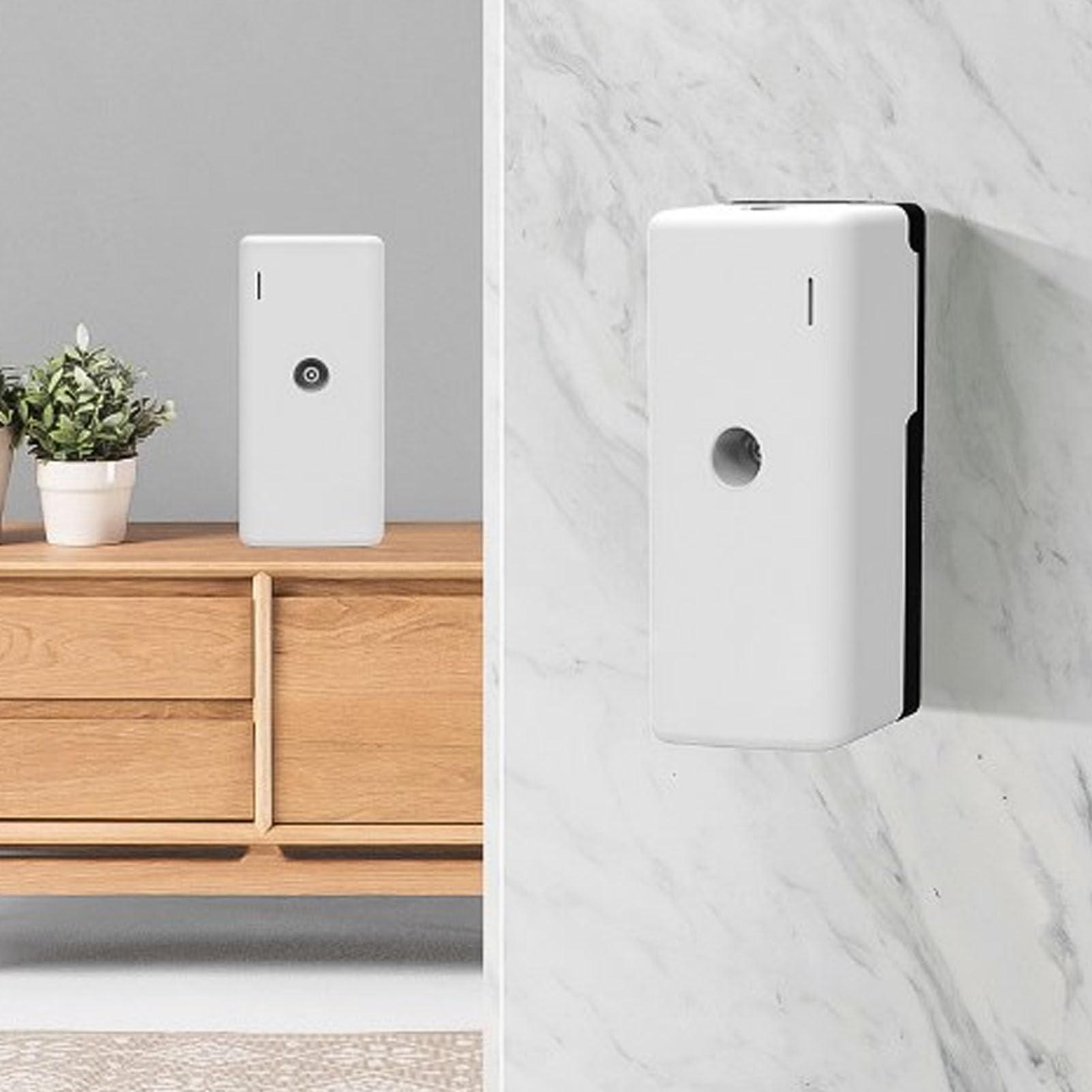 TOPINCN Dispensador de Fragancia en Aerosol para Ambientador, Montado en la Pared, Aromaterapia de Aceites Esenciales con Amplia Cobertura para Baño, Hotel, Oficina (White)