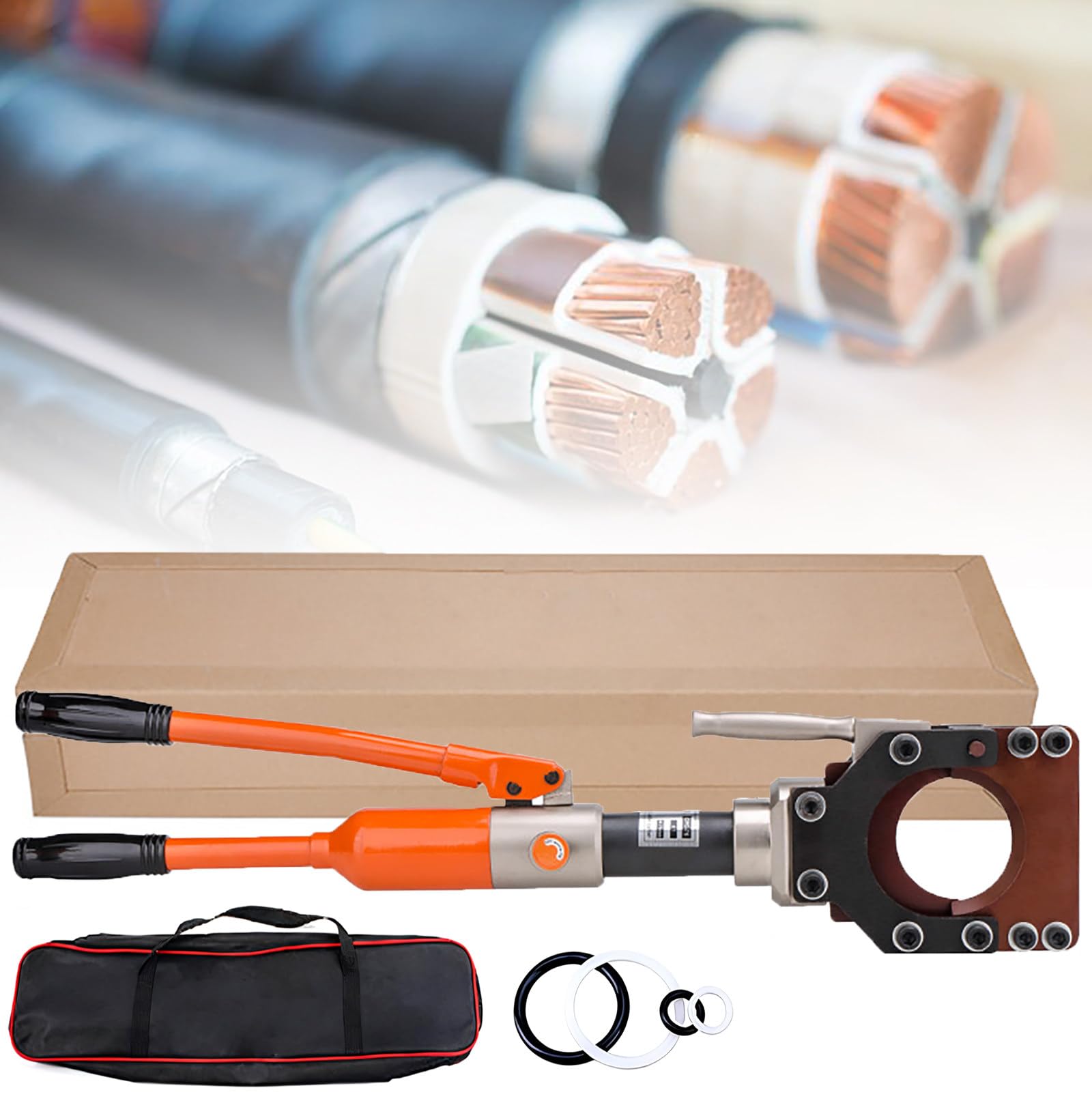 Cortador de cables hidráulico con válvula de seguridad para corte de cables blindados y Cu/Al de alta resistencia