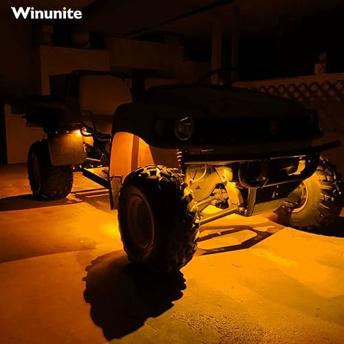 Miniatura 7 de Winunite 12 vainas de luces blancas de roca blanca pura de 210 grados de gran angular con cables de extensión de 13.1 ft, luces de guardabarros