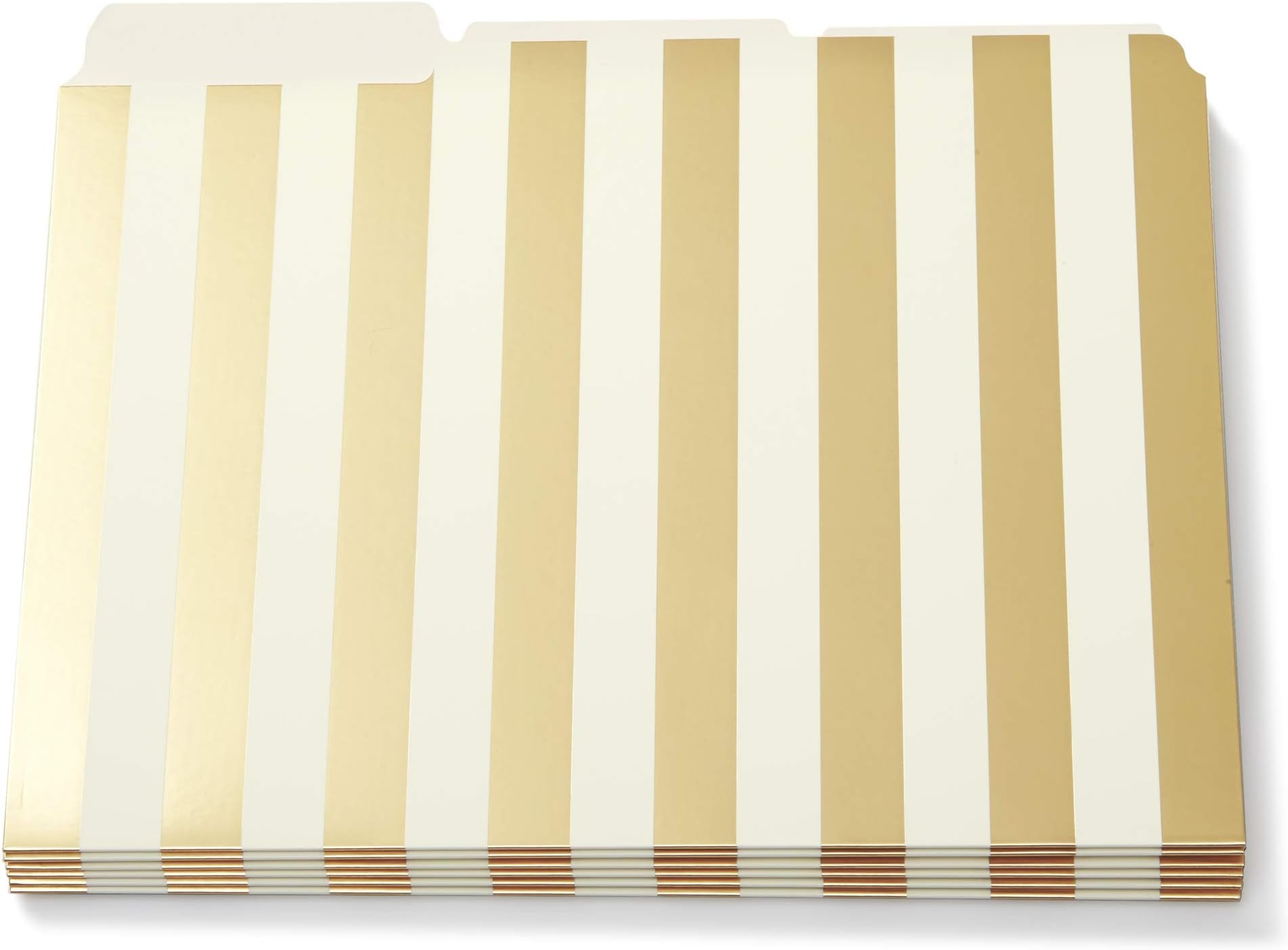 Kate Spade New York, File Folder Set of 6, Letter Size Filing Organizers, Gold Stripe