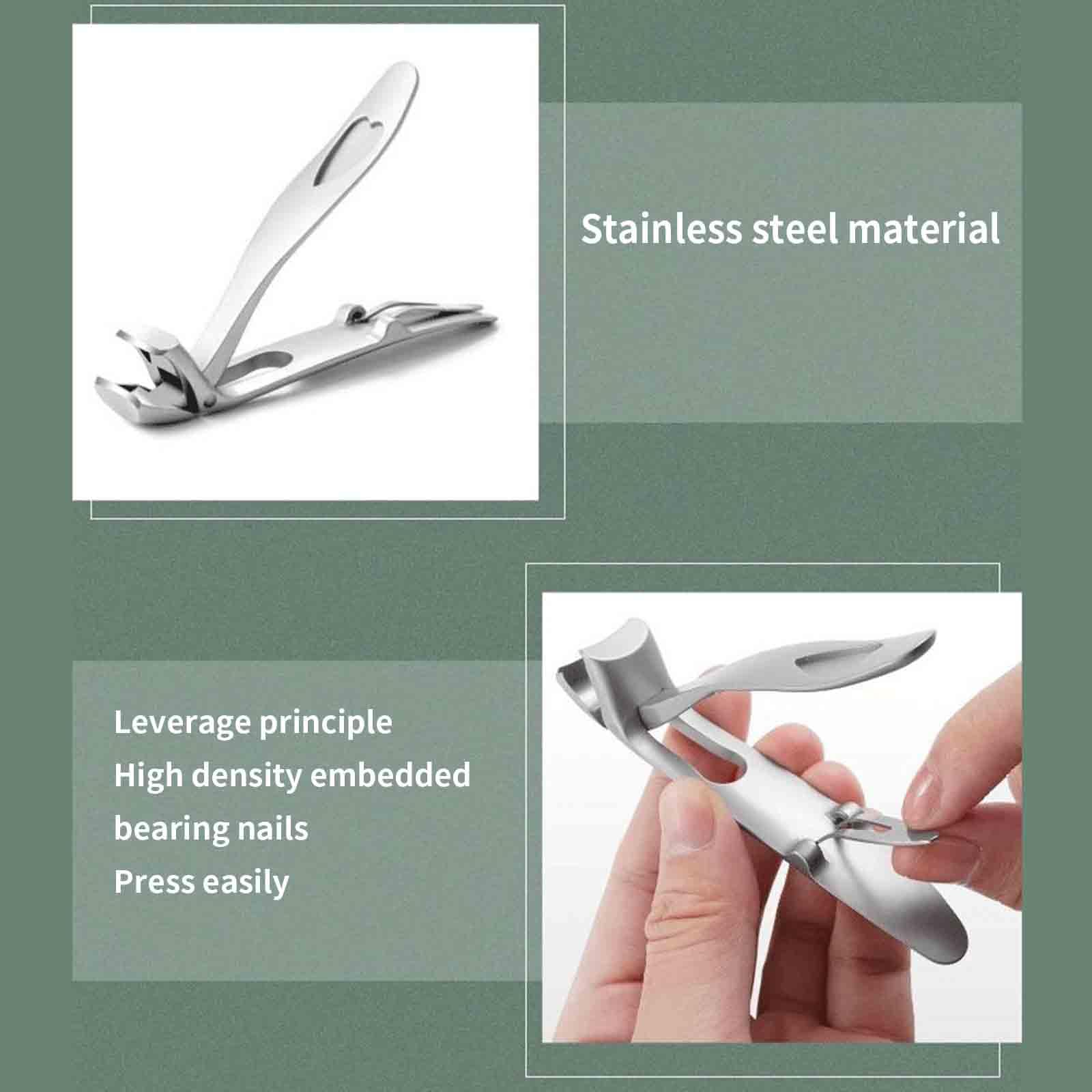 Cortauñas Pies Nail Cutter Alicate Cortauñas Alicates Uñas Pies Corta Uñas Adulto Profesional Uñas Gruesas Mango Largo Apertura Grande Anti-salpicaduras Acero Inoxidable (black,8.7x1.5CM)