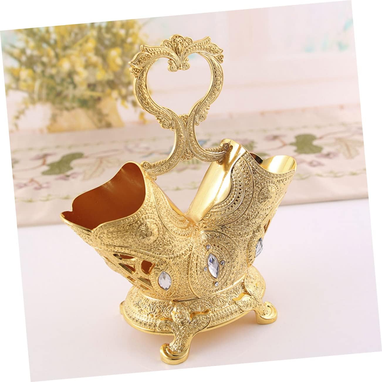 Cutlery Organizer Spoon Rest European Style Kitchen Utensil Holder Retro Design Cutlery Storage Canister for Dining Table Sturdy Stainless Steel for Home Use