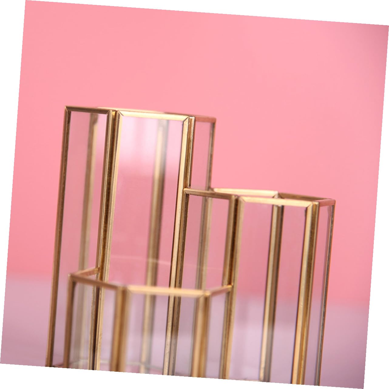 Artibetter Stiftehalter Sechseckiger Schreibtisch Goldfarbener für Glas