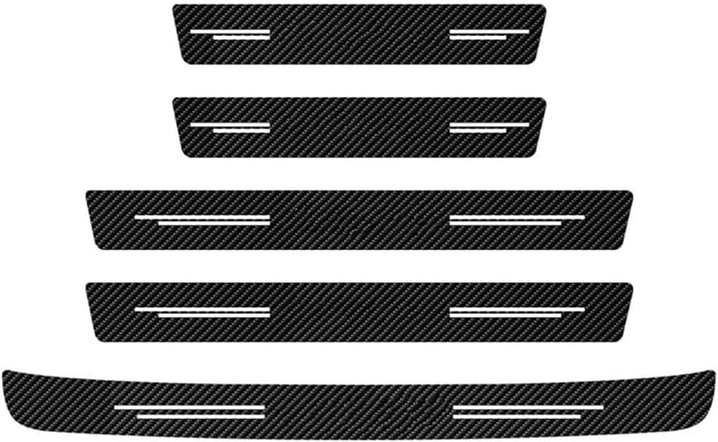 Tira de protección del Maletero 5 Protectores de umbral Puerta Coche Fibra Carbono, Pegatinas Cuero para Parachoques Trasero para Chrysler 200C