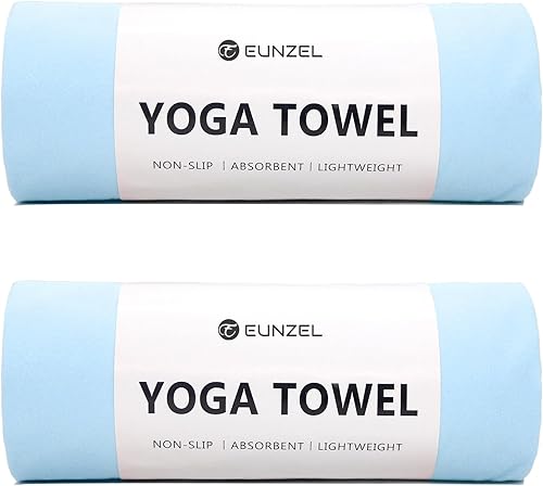 Miniatura 8 de Eunzel Toalla de yoga caliente antideslizante para esterilla de yoga, toalla de microfibra absorbente del sudor para yoga caliente, pilates y