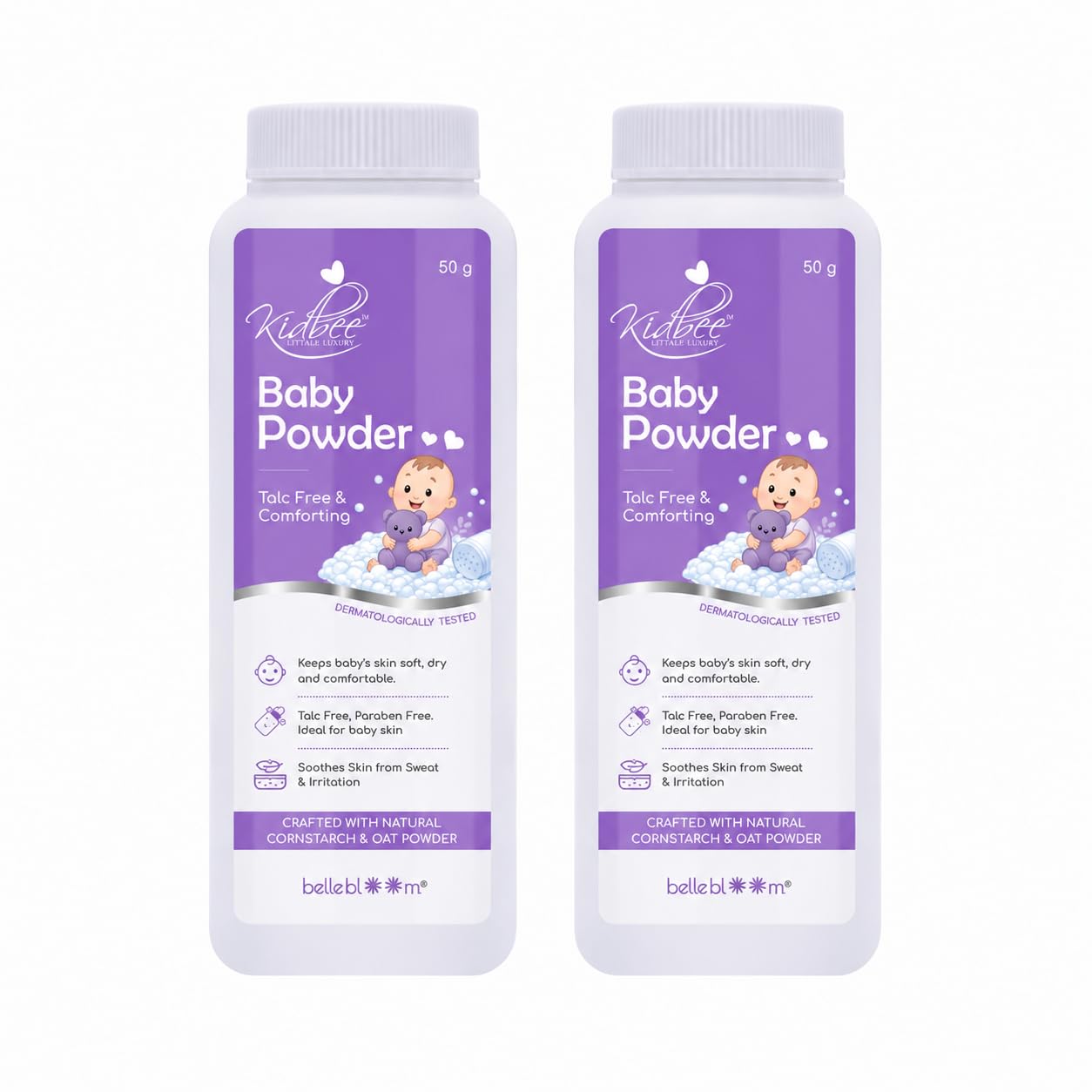 Kidbee Baby Powder, Talc Free with Colloidal Oat Meal, Dermatologically Tested, 100g-image-31