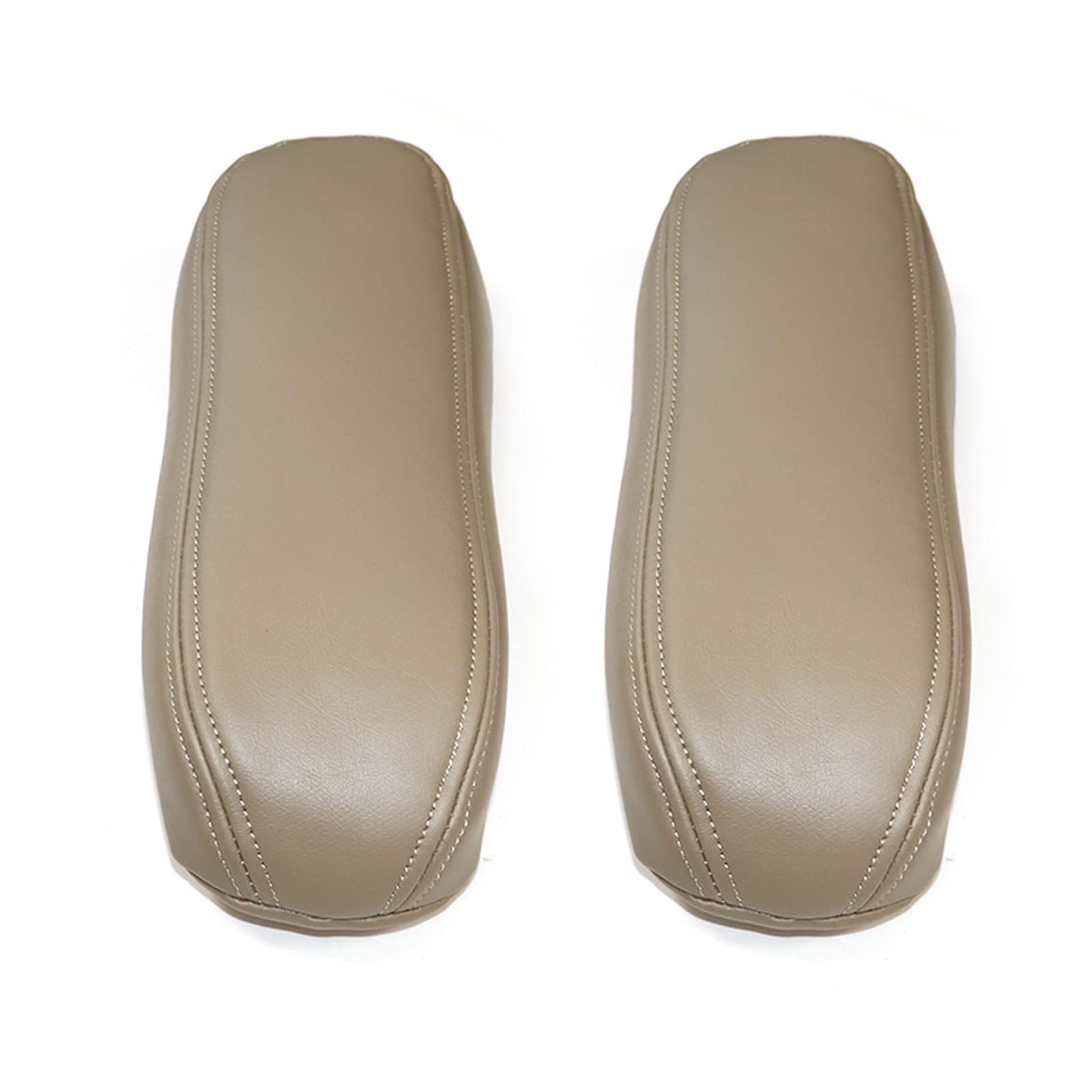 NLQR 2Pcs Replacement Seat Armrest Cover Microfiber Leather Tan Compatible with Ford F150 F250 F350 F450 F550 Excursion 1999 2000 2001 2002 2003 2004 2005 2006 2007