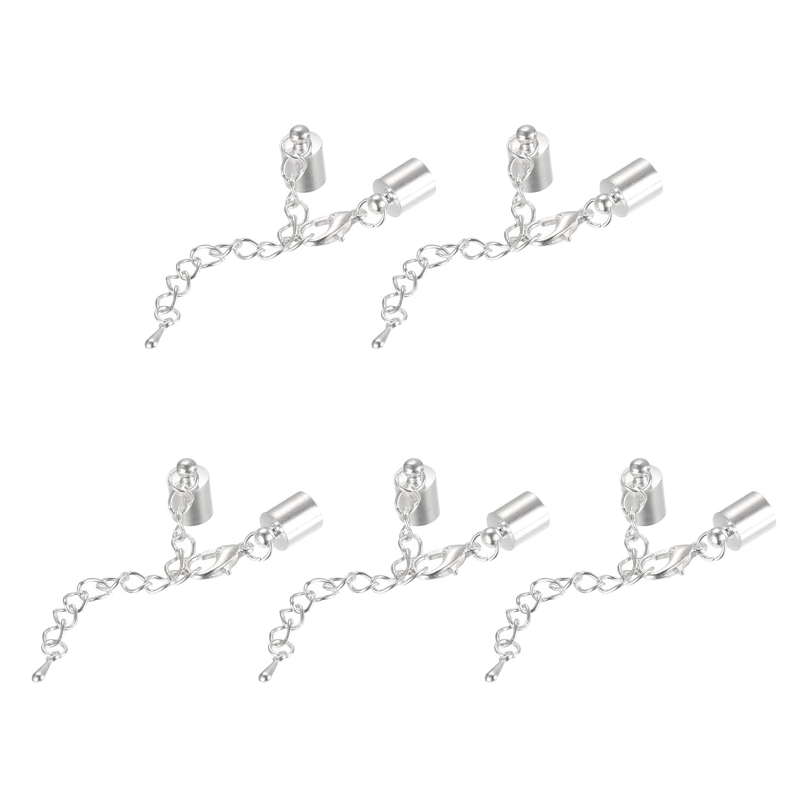 Cierres de langosta de 7 mm para pulseras con terminales de cordón de cuero y cadena