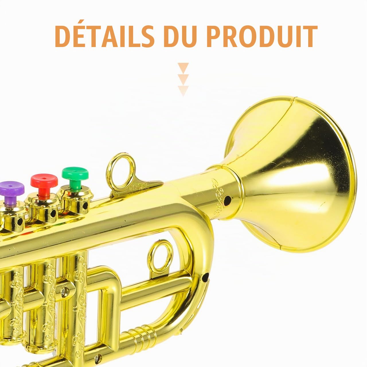 TOYANDONA Trompette Jouet D'Imitation À Trois Sons 33.50X13.00X9.00Cm Instrument De Musique Jouet pour Enfants Outil d'apprentissage Précoce Développement Musical