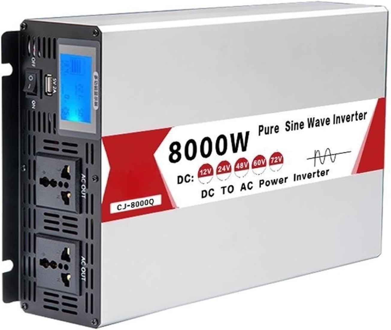 Inverter 6000W 8000W DC12V 24V 48V 60V 72V to AC 220V 110V Voltage Converter 50HZ 60HZ Inverter(Peak Power 6000W,24V_220V 50HZ)(6000w Remote,12V-220V 50HZ)
