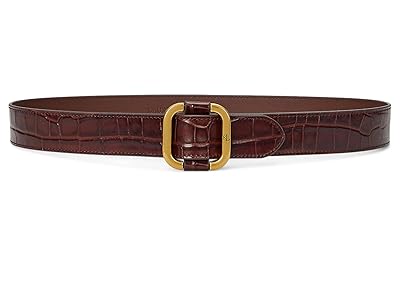 Lauren Ralph Lauren Slide-Buckle Croc-Embossed Leather Women