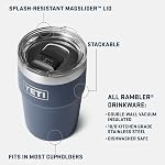 YETI Rambler 16 oz Tumbler empilable, isolant sous vide, en acier inoxydable avec MagSlider Couvercle blanc