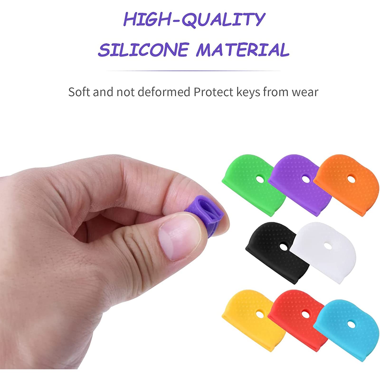 24 X Flexible Key Caps Covers – Easy To Identify Door Keys, 24 Pieces In 8 Assorted Colors – Durable Keycap Covers For Color-Coding - View #5