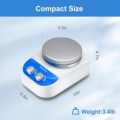 Miniatura 4 de Agitador magnético con placa caliente máxima de 716 716.0 F, agitador magnético con placa de agitación magnética de 5.5 pulgadas y mezclador de