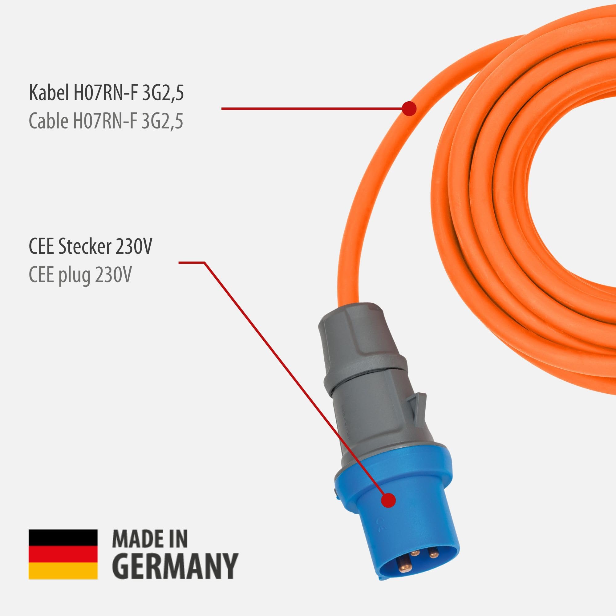 Brennenstuhl CEE 230V Camping-Verlängerungskabel 10m H07RN-F 3G2,5 IP44
