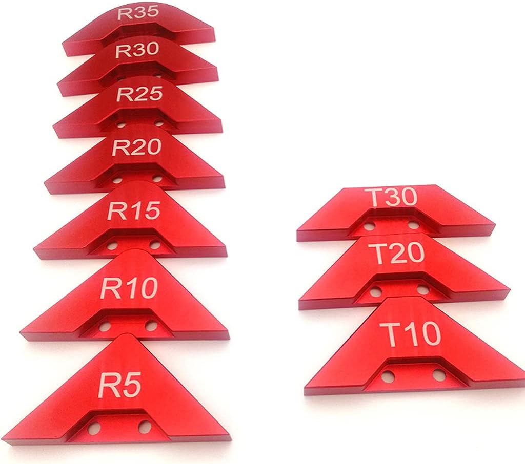 Woodworking Fillet Gauge Radius Quick-Jig Router Table Round Corner Template R5-R35 T10-T30 Aluminium Alloy