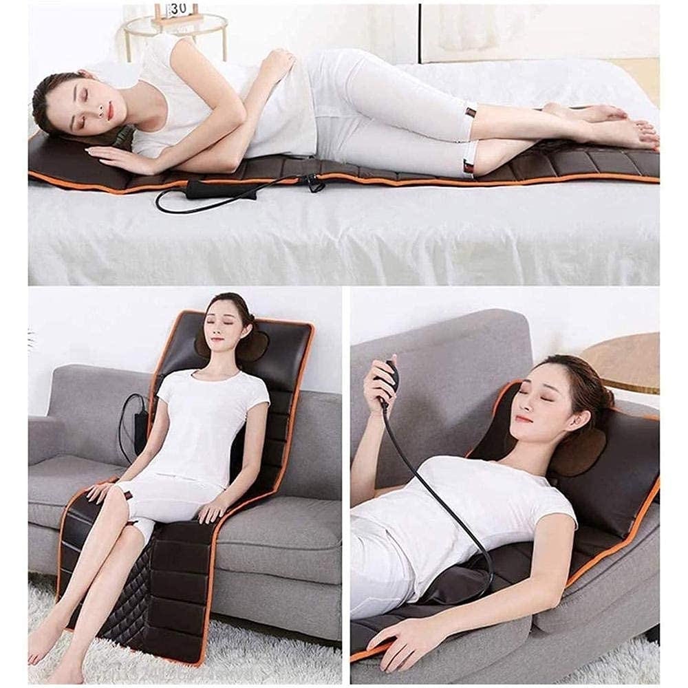 Colchoneta de Masaje con Calefacción con 20 Cabezales de Masaje Shiatsu para El Cuello, Almohadilla Térmica Colchón de Masaje de Cuerpo Completo Cojín de Masajeador