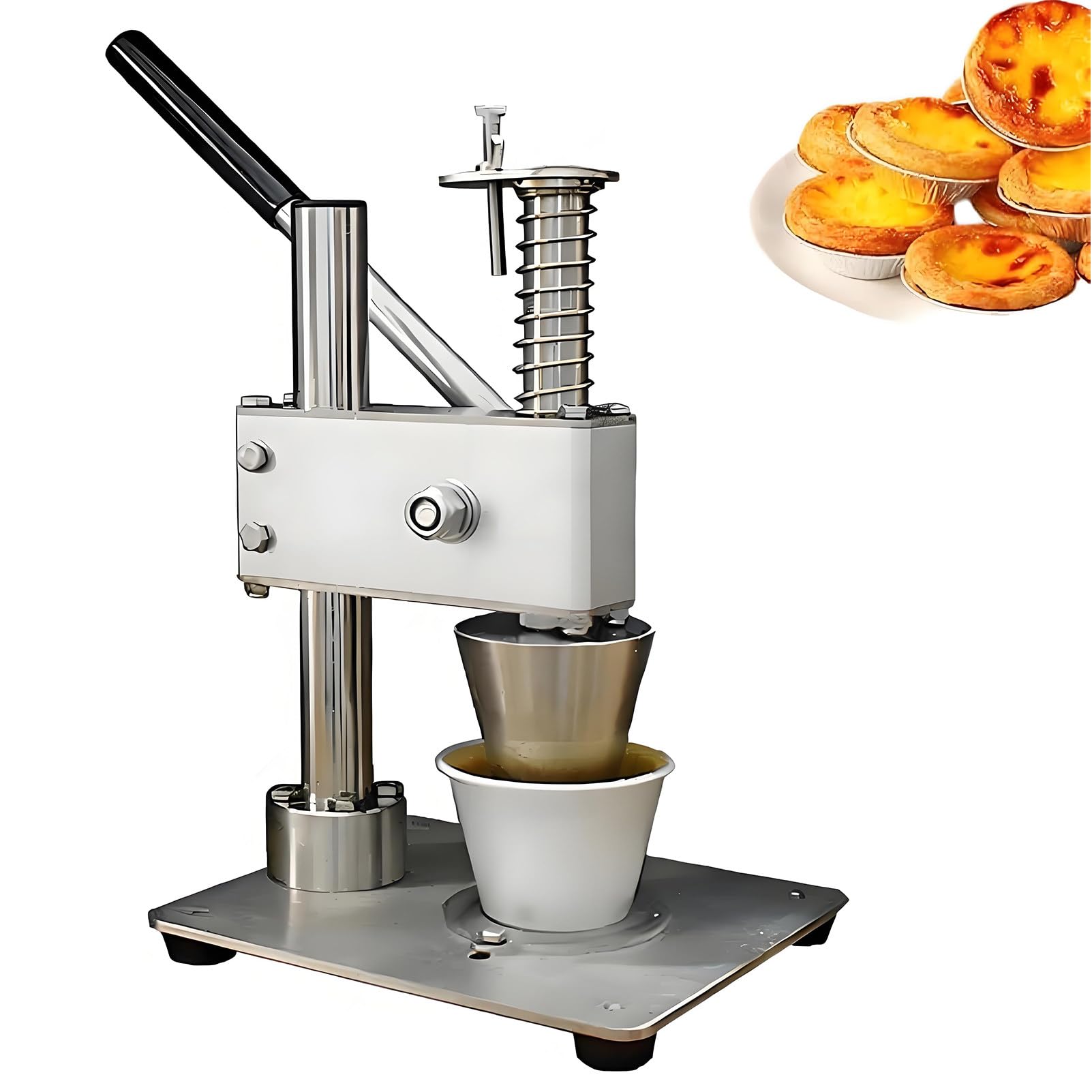Epygnom Multicolor Egg Tart Pressing Machine, Commercial Egg Tart Forming Maker, Egg Tart Shell Molding Making Machine, Hand Press Egg Tart Skin Tool, For Baking Tarte Pie Waffle Shells B01