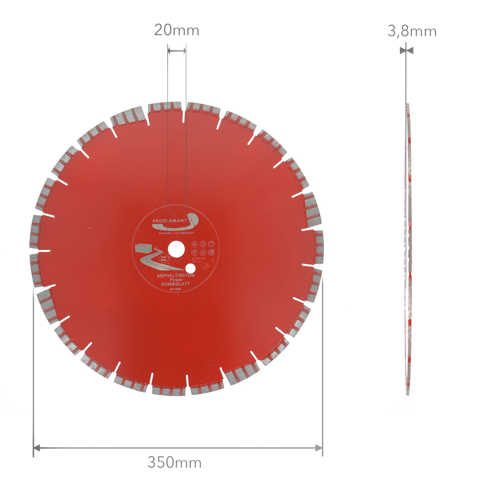Disque à Tronçonner Diamanté Diamètre 400 Mm Alésage 20 Mm Pour Beton Arme Et Pierre 4010159299336