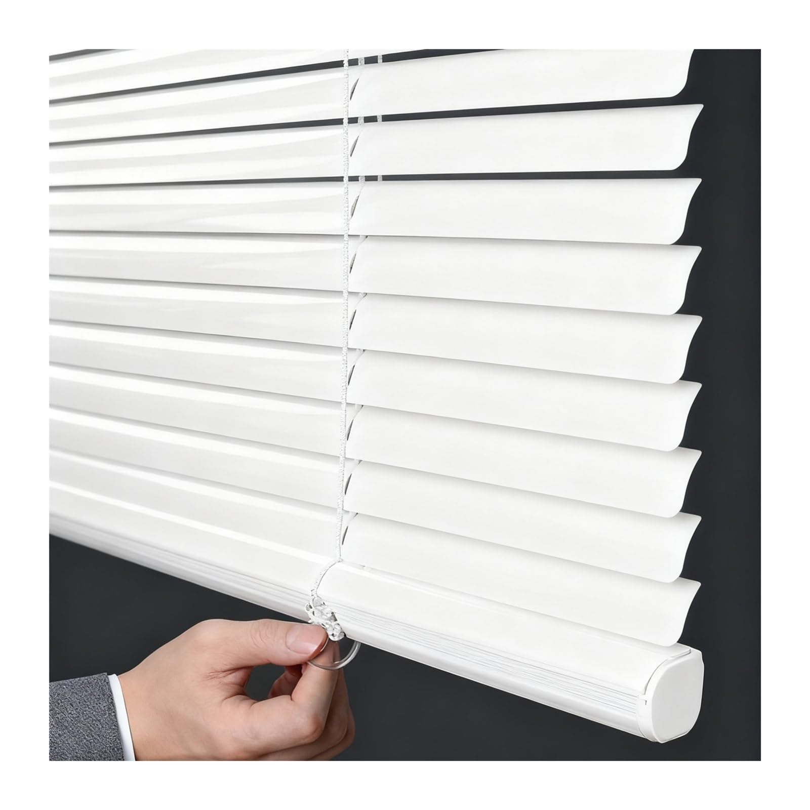 Estor Plisado Personalizado Lamas de 25mm Opacas Persiana de Aluminio Impermeable Aislamiento Térmico Persianas Venecianas para Dormitorio Baño Cocina(1.2X1.4M)