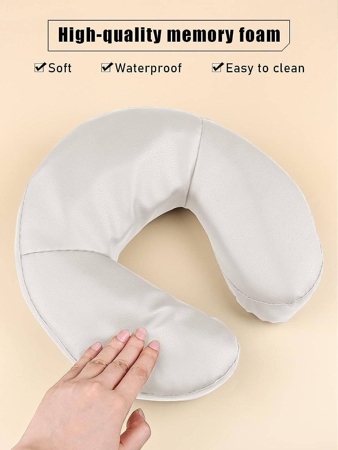 EBANKU Cojín Facial Universal para Masaje, cojín de Masaje para Rostro, Cuello y Cabeza con Forma de Media Luna para camillas, Camas de SPA y sillas de Masaje