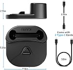 KAFRI Charging Dock for Meta/Oculus Quest2/3/3S with USB and Type C Ports, VR Headset Charging Stand and Controller Holder with RGB Lights, Charger Station Accessories, Black(Not Charge Controller)