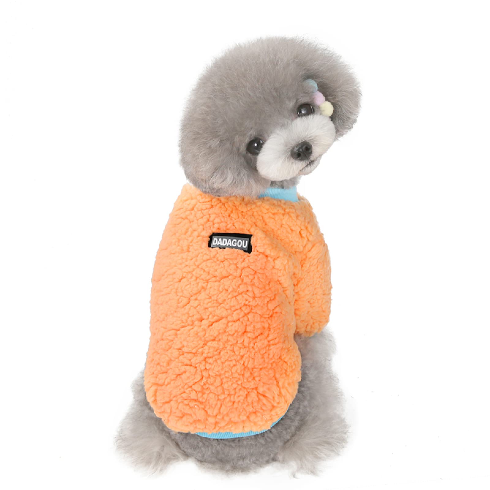 Pulls pour chiens en polaire orange chaud taille M pour petit animal