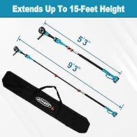 Vista 5 de Amoladora angular telescópica inalámbrica de 20 V máx. 2 baterías de 4 Ah y cargador 2 en 1 amoladora de poste inalámbrica y cepillo de alambre