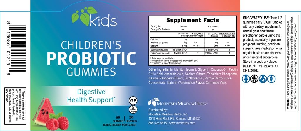 Mountain Meadow Herbs Children’s Probiotic Gummies for Kids | Digestive Regularity Support | Immune System + Microbiome Health for Kids | Ages 3+ No Added Sugar 60 ct. - Image 5