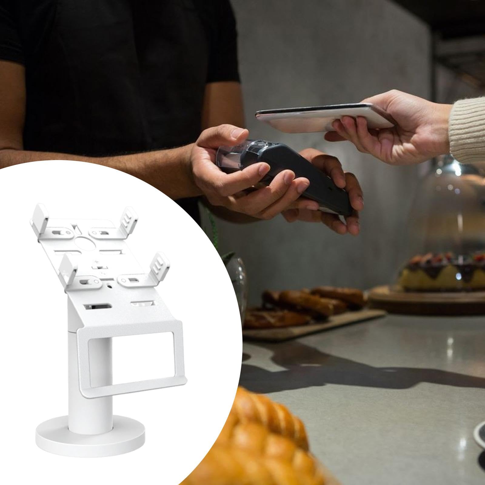 POS Terminal Stand Universal Kartenleser Halter aus Metall Stabiler POS Maschinenhalter mit Verstellbarer Klammer Und Ergonomischem Design
