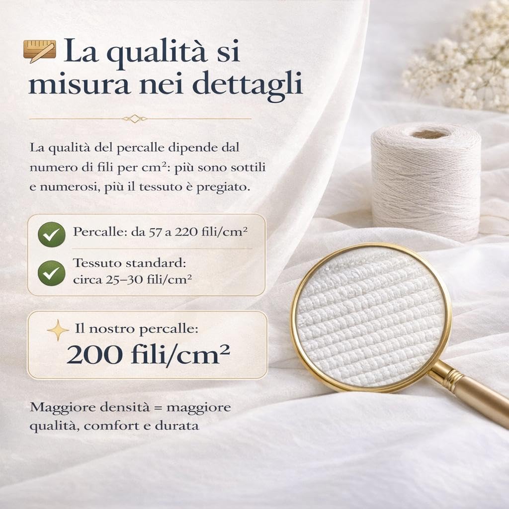 Corredocasa Lenzuola Completo Letto in Percalle, Made in Italy - 100% Cotone Percalle - Set Lenzuolo Sotto con Angoli, Sopra e Federa Elegante (Una piazza e mezza, Cipria)