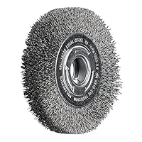 PFERD TOOLS POS Rundbürste breit ungezopft RBU | Ø 150x25xvariable Bohrung Stahl-Draht-Ø 0,30 | 43701209 – für den Schleifbock