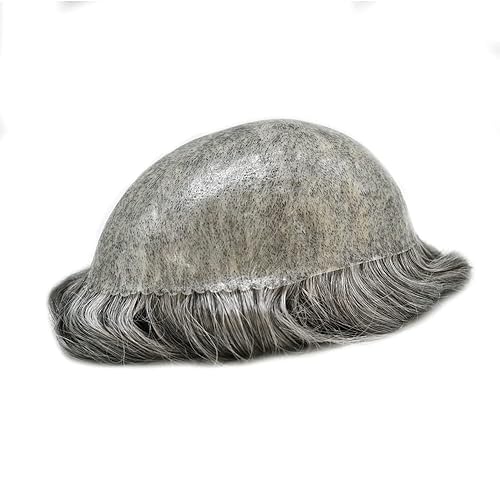 Miniatura 5 de Toupee - Piezas de pelo suave y duraderas para hombres, 100% atadas a mano, sistema de reemplazo de postizo humano real, 8 x 10 pulgadas, piel