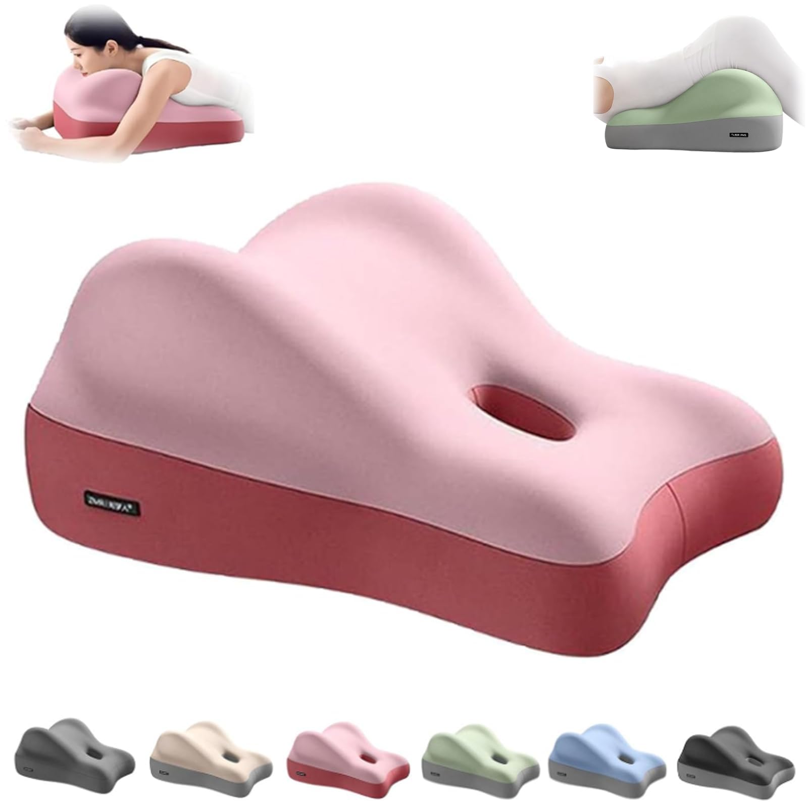 RAOLDWAK Multifunctional Wedge-Shaped Couple Pillow, Portable, Memory Foam, Washable Pillowcase (Pink)