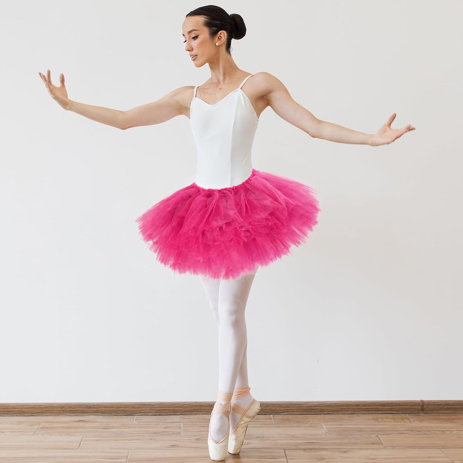 Handepo 9 Pcs Mardi Gras Adult Tutu Skirts for Women 5 Layered Tulle Classic Lady 80's Dance Short Ballet Skirt 9 Colors - Image 3