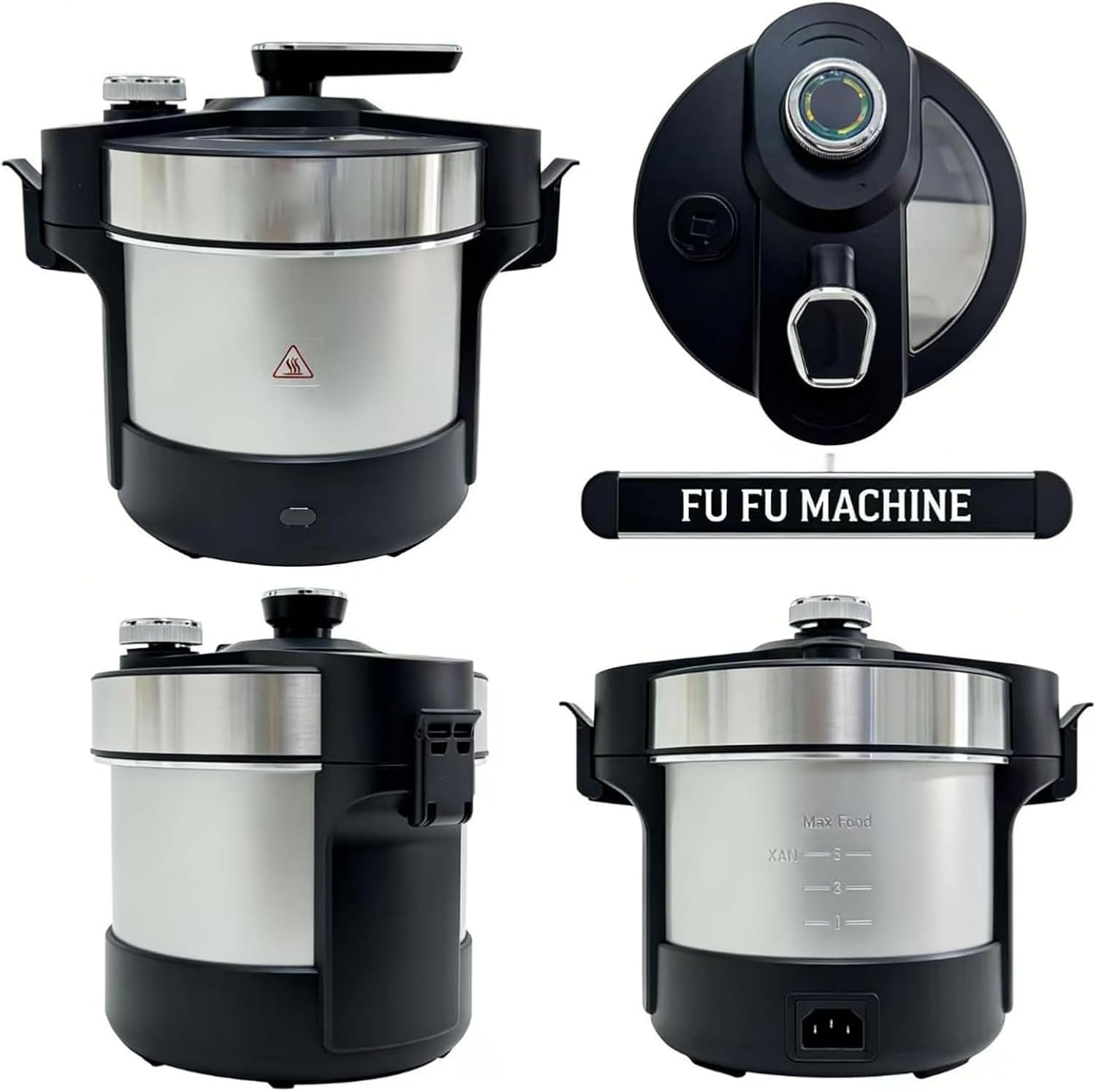 Automatyczna maszyna do robienia jedzenia dla fufu, tłuczonego batatu, banku, semoliny i puree ziemniaczanego – 6-litrowy elektryczny tłuczek do batatów z timerem
