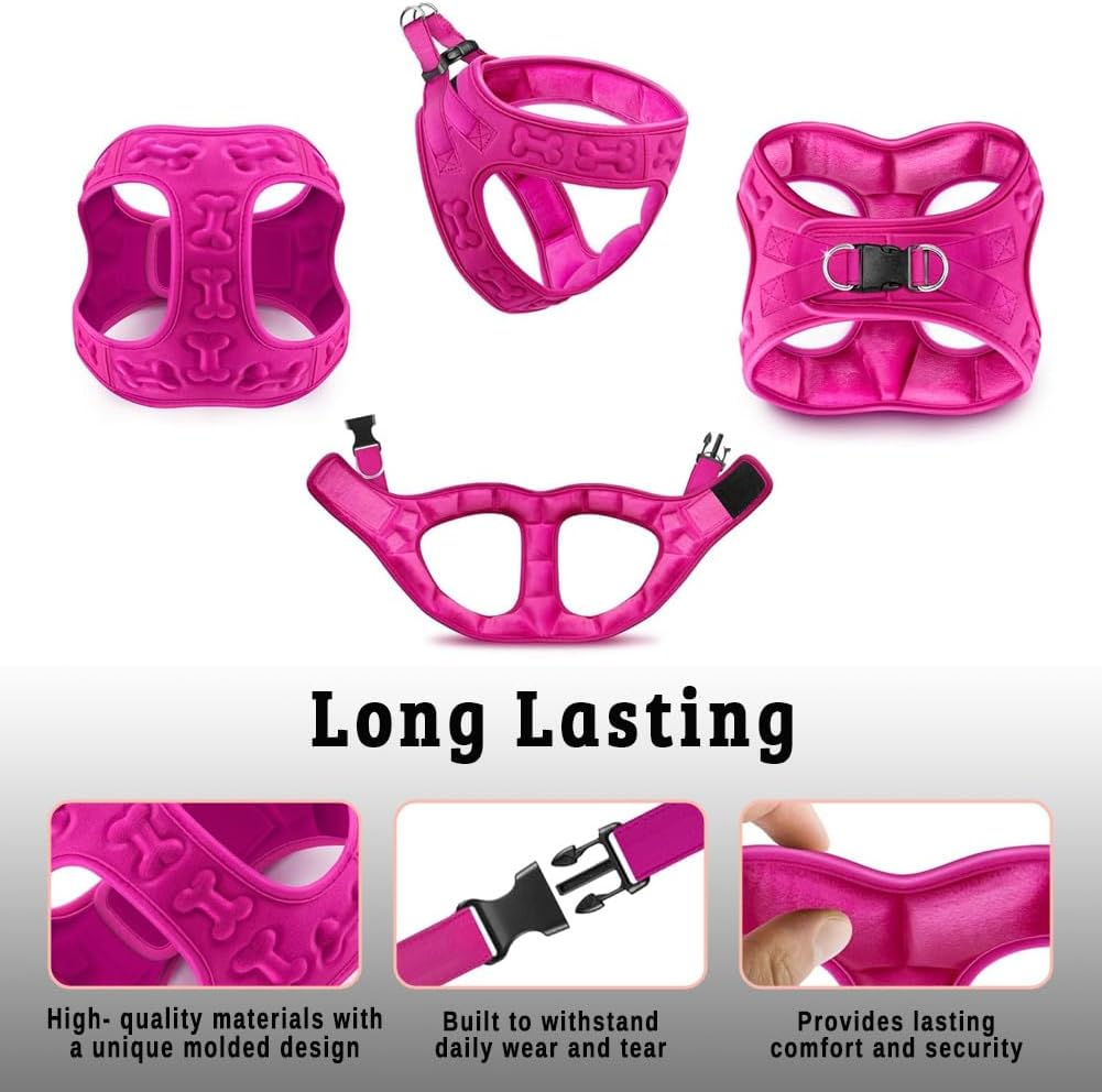 Comfort fit Step-in Dog & Puppy Harness - Comfortable All Weather Dog Vest Harness: Adjustable, Soft Padded, Easy to Put-on for Small, Medium-Sized Dogs (Plush Both Side Velvet)