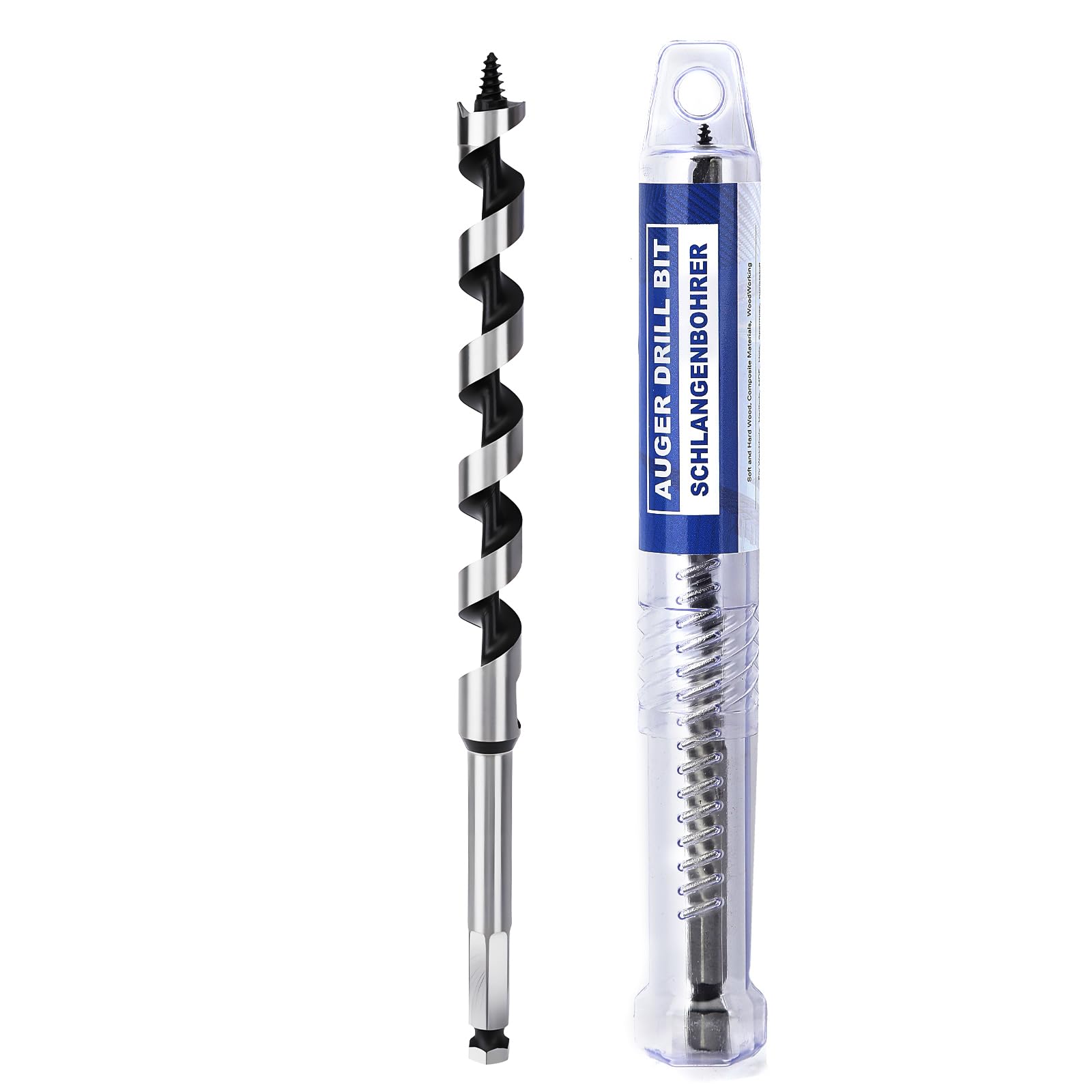 11/16 inch X 9 inch Auger Bit for Wood, 18x230mm Hex Long Auger Drill Bit for Wood,Ship, Composite Materials, Drywall and DIY Projects