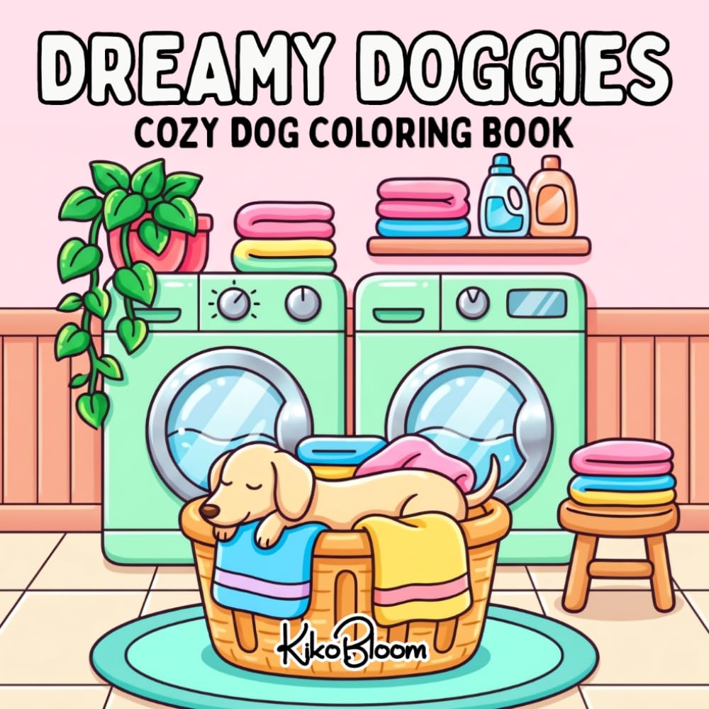 Dreamy Doggies: Dog Coloring Book for Adults and Teens with Simple and Easy Cozy Designs