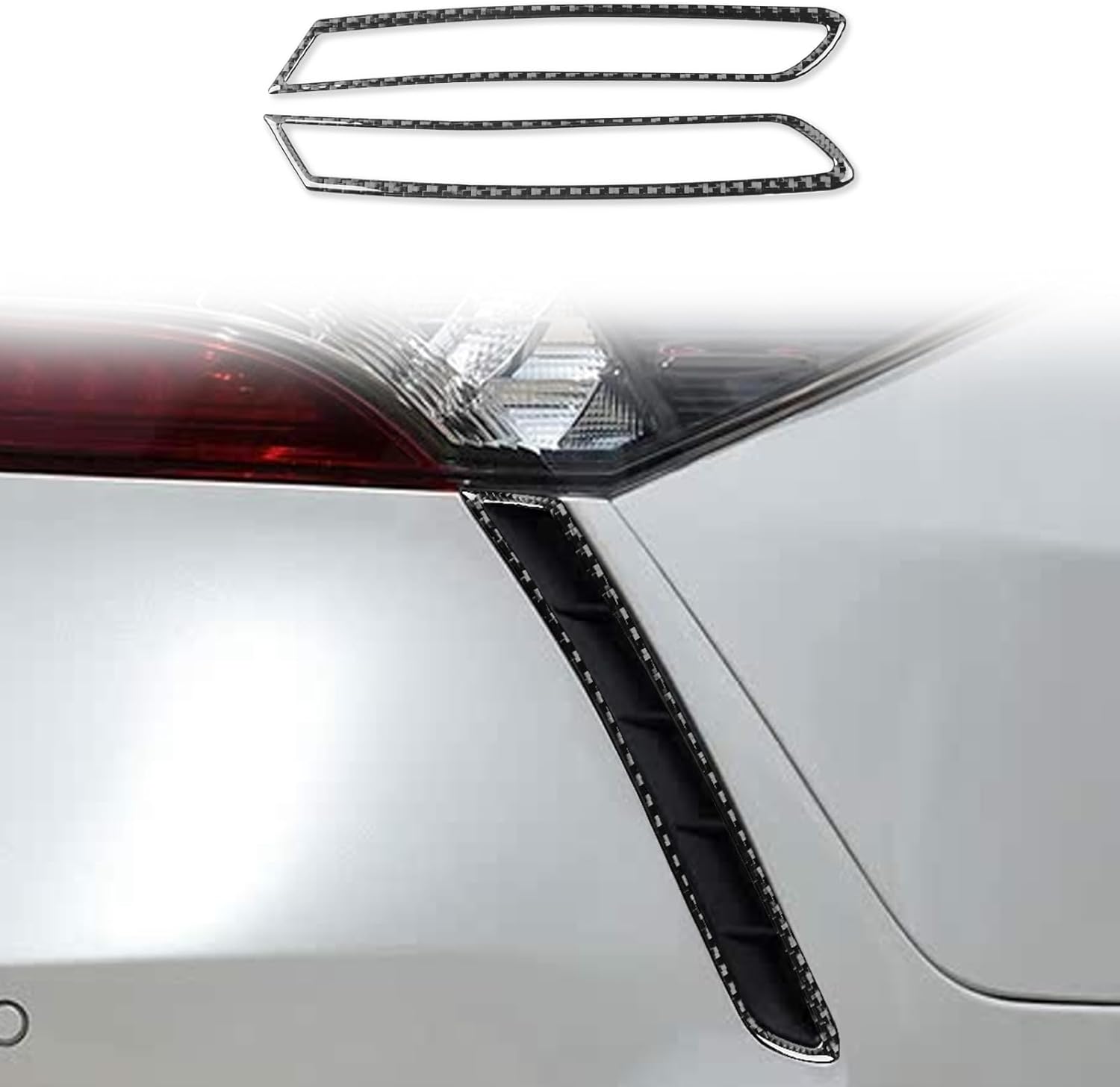 Real Bright Black Carbon Fiber Car Dashboard Central Air Vent Side Control Panel Soft Pads Sticker Auto Interior Accessories Compatible with Toyota Camry 2018 2019 2020 2021 2022 2023 2024