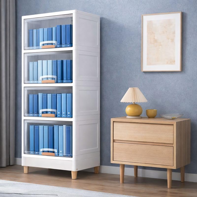 RADIANT Plastic Foldable Organizer for Clothes, Modular Kitchen Storage Rack, Multipurpose Wardrobe, Space Saving Closet, Stackable Cabinet (5 Tier)-image-7