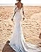 Simple White Mermaid Wedding Dresses for Bride 2026 Ivory Long Train Adjutable Corset Applique Tulle V-Neck Bridal Gowns