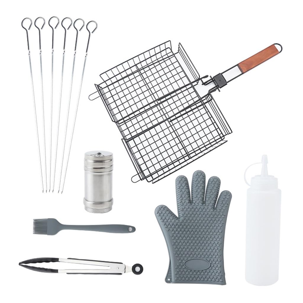 Stainless Steel Barbecue Tool Set Outdoor Barbecue Clip Brush Fork Shovel BBQ Combination
