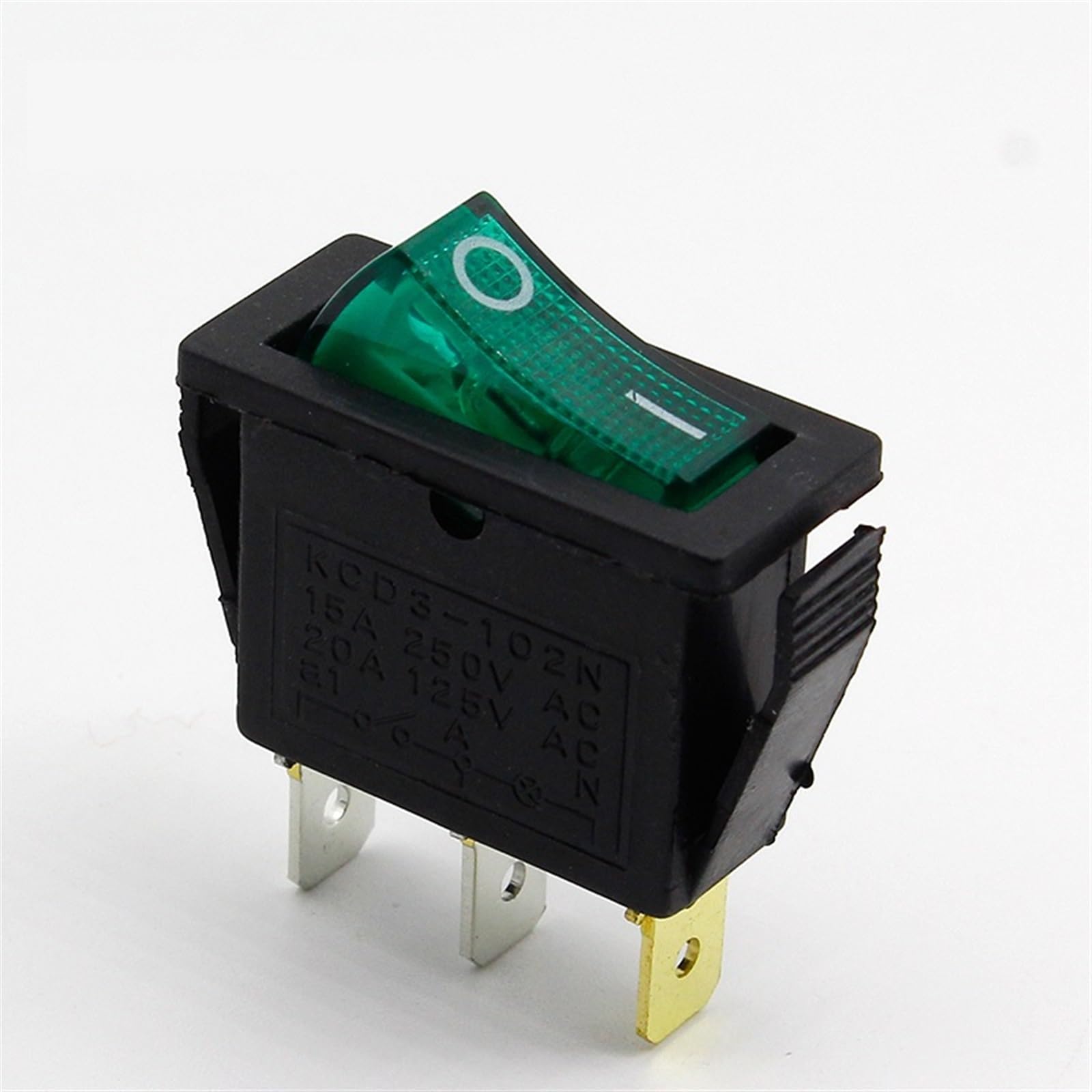 5 sztuk zielone światło LED SPST 3PIN ON/OFF G124 przełącznik kołyskowy do łodzi 15A/250V 20A/125V do deski rozdzielczej samochodu ciężarowego RV ATV domu