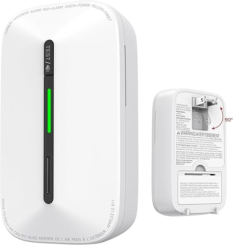 Detectores de monóxido de carbono enchufables, 10 años de alarma de monitor de batería reemplazable, detector de Co Plug and Play, detector de