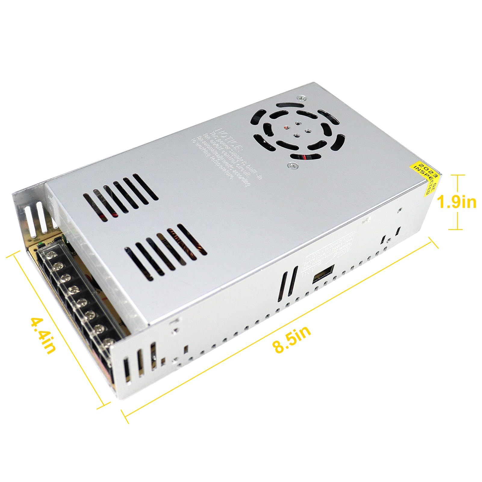 inShareplus Fuente de alimentación de 12 V, 37,5 A, 450 W, fuente de alimentación conmutada universal regulada CC, transformador de 230 V a 12 V, controlador LED, transformador, adaptador para tira