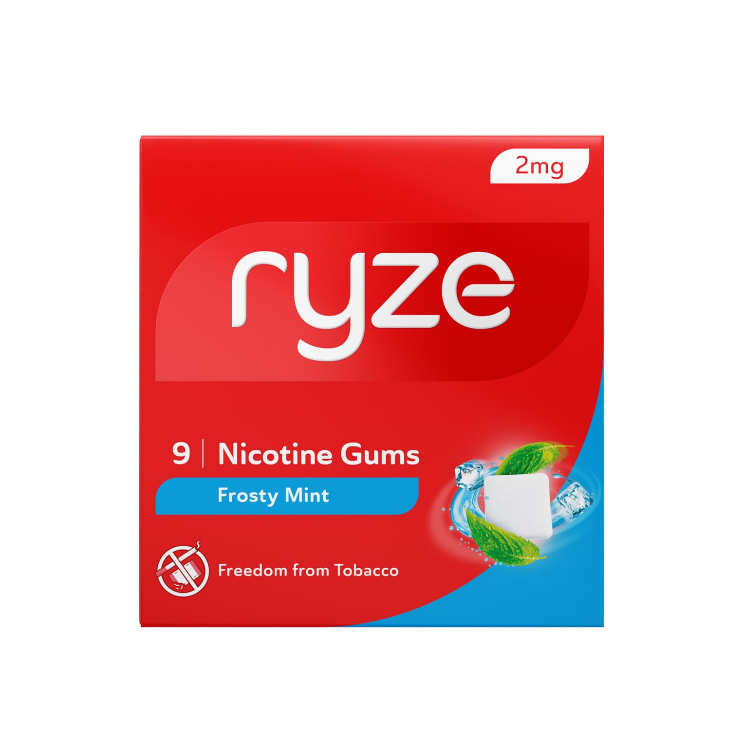 RYZE Nicotine Gum 2mg | Frosty Mint | Soft Chew, Easy on Throat, Sugar Free | Quitting Smoking, Tobbaco, Chewing | 9 Gums| Pack of 5