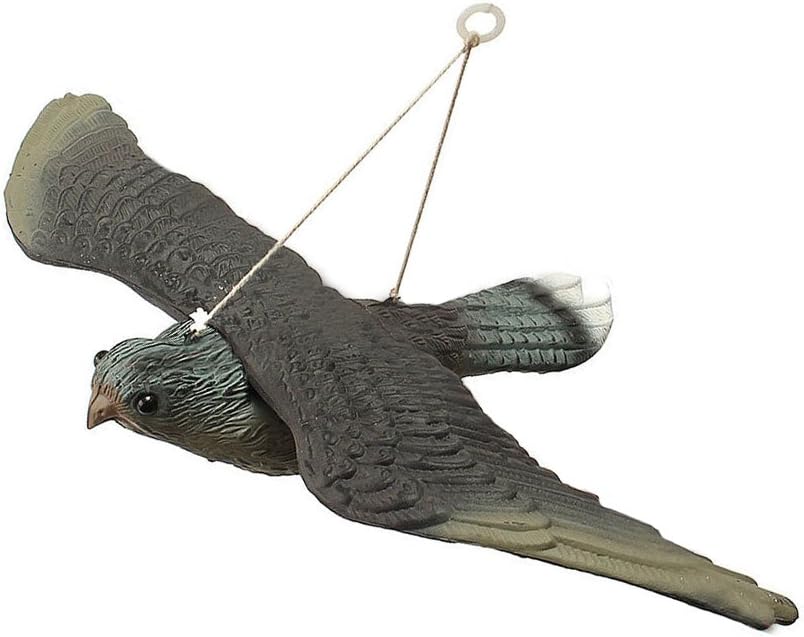 UxradG Fake Bird Decoy Deterrant, Fake Flying Hawk Bird Hunting Decoy Scarer, Lifelike With Hanging Strings Garden Decoration And Bird Repeller