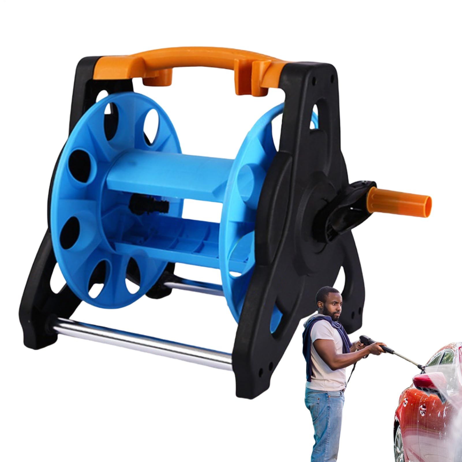 Porta mulinello per tubo da giardino - rullo di stoccaggio del tubo, modello di tubo, supporto per tubo 'acqua | Parete a bobina per tubo da giardino retrattile montato, corpo principale robusto