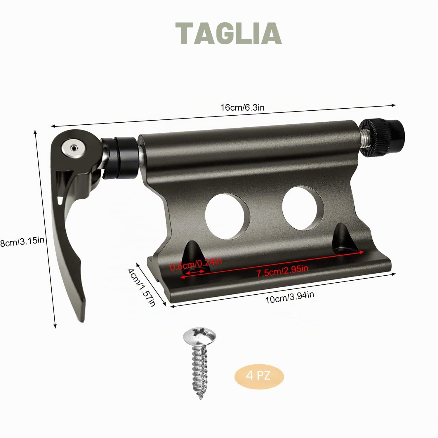 Portabici da automobile in lega di alluminio supporto a sgancio rapido forcella anteriore Nero